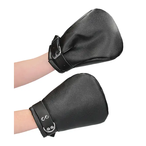 Shots Ouch Puppy Play Lined Fist Mitts, Black