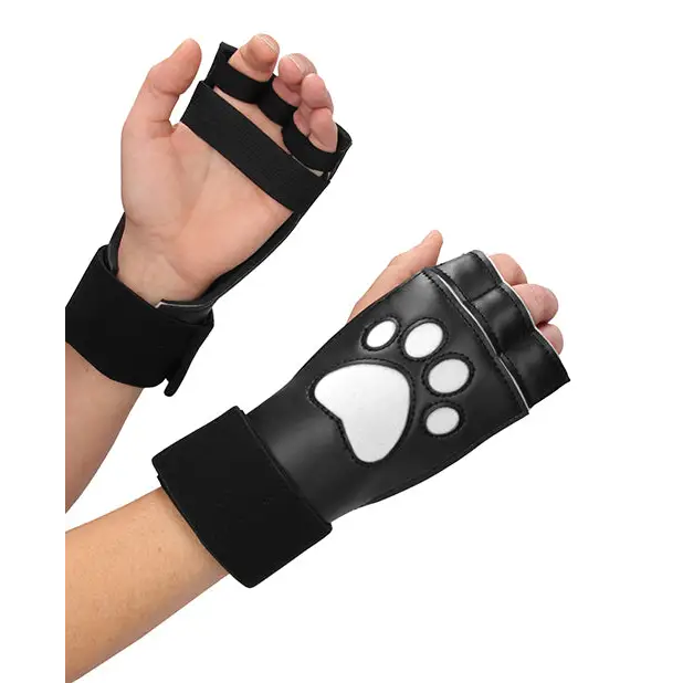 Shots Ouch Puppy Play Paw Cut-Out Gloves, White