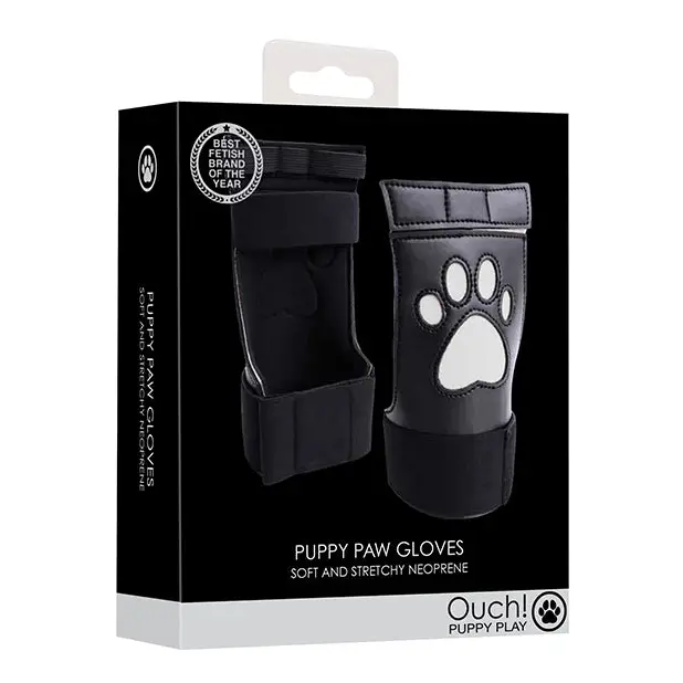 Shots Ouch Puppy Play Paw Cut-Out Gloves, White