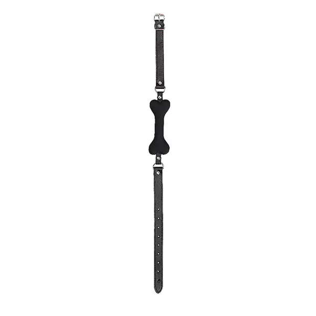 Shots Ouch Puppy Play Silicone Bone Gag, Black