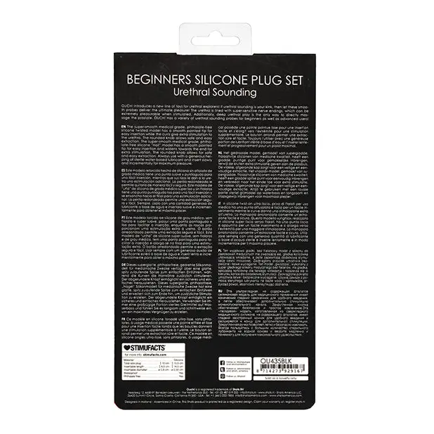 Shots Ouch Urethral Sounding Beginners Silicone Plug Set, Black