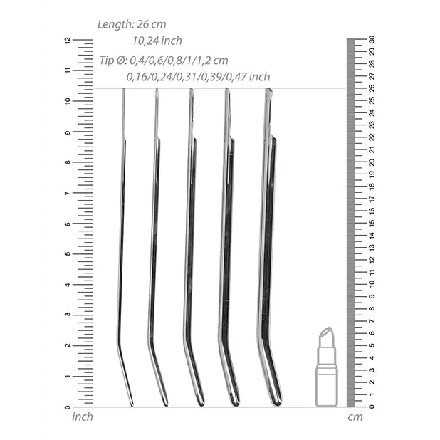 Shots Ouch Urethral Sounding Metal Dilator Set