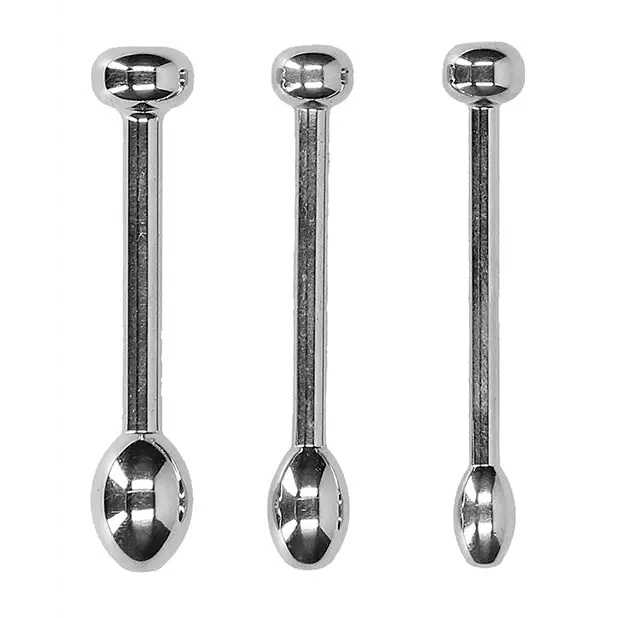 Shots Ouch Urethral Sounding Metal Plug Set, 49/50mm