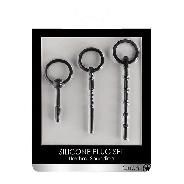 Shots Ouch Urethral Sounding Plug Set, Black