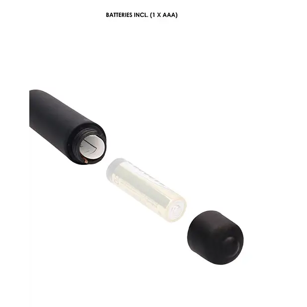 Shots Ouch Urethral Sounding Silicone Vibrating Bullet Plug w/Beaded Tip, Black