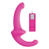 Shots Ouch Vibrating Silicone Strapless Strap On w/Controller, Pink