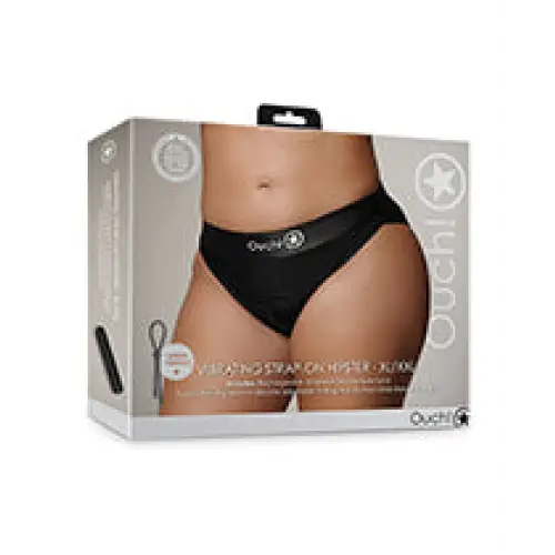 Shots Ouch Vibrating Strap On Hipster, Black XL/XXL