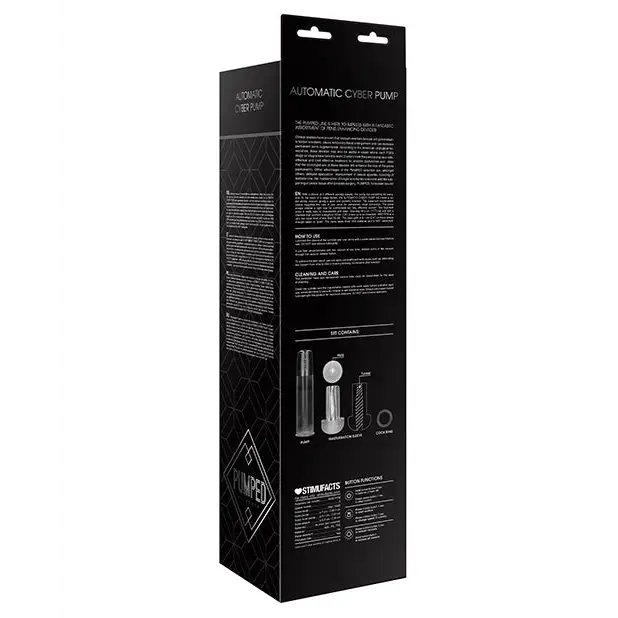 Shots Pumped Automatic Cyber Pump Masturbation Sleeve w/Free Silicone Cock Ring, Clear