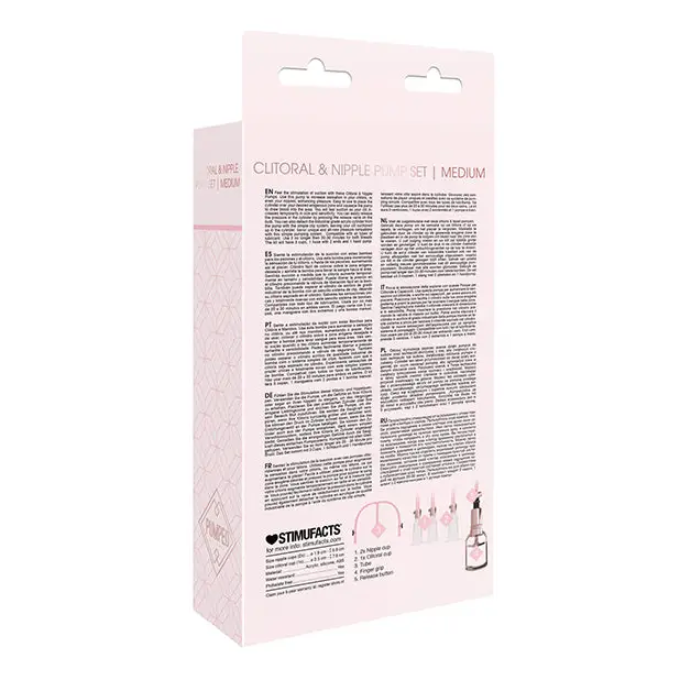 Shots Pumped Clitoral & Nipple Pump Set, Medium Rose Gold