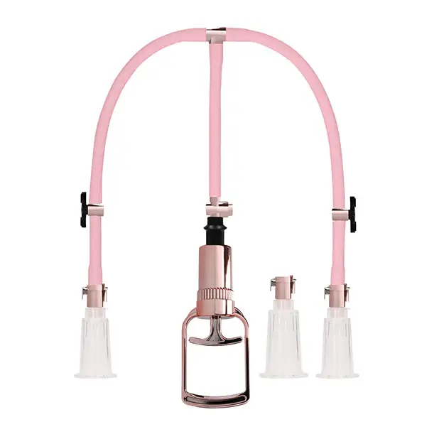 Shots Pumped Clitoral & Nipple Pump Set, Medium Rose Gold