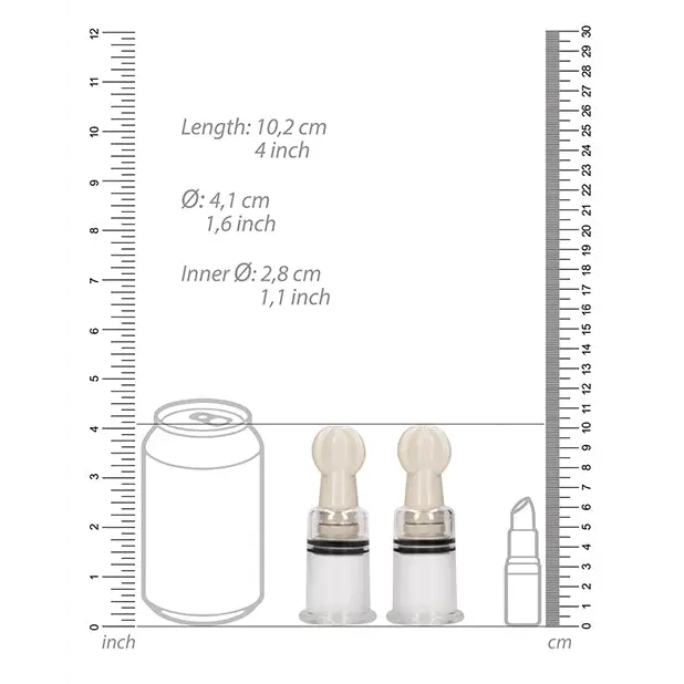 Shots Pumped Nipple Suction Set, Medium Clear