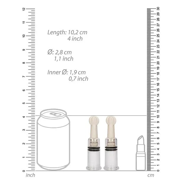 Shots Pumped Nipple Suction Set, Small Clear