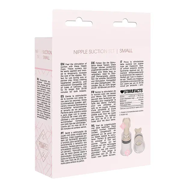 Shots Pumped Nipple Suction Set, Small Clear