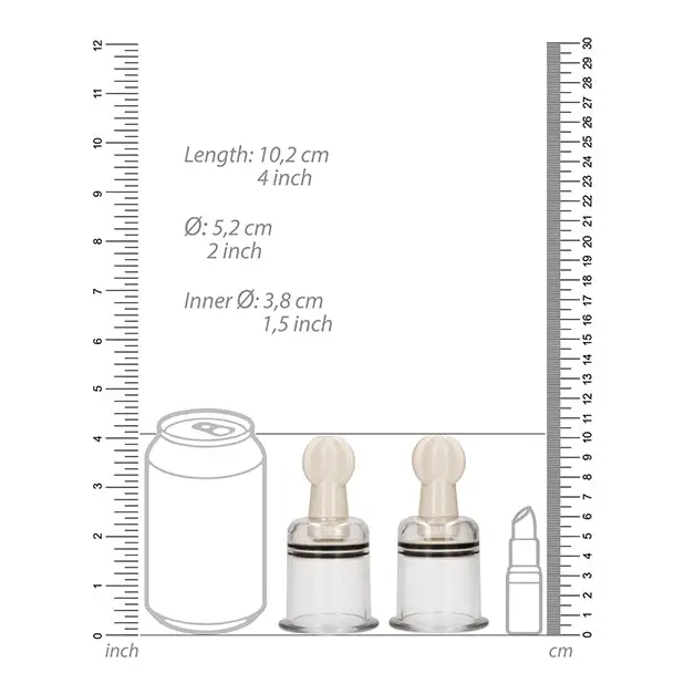 Shots Pumped Nipple Suctions Set, Large Clear