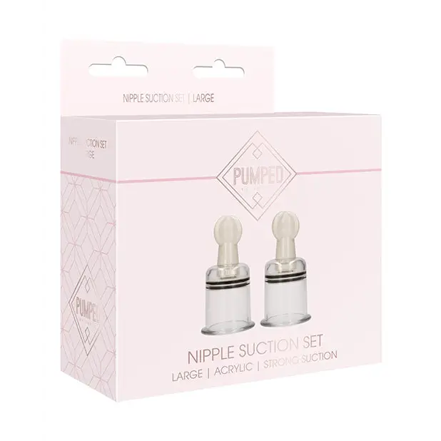 Shots Pumped Nipple Suctions Set, Large Clear