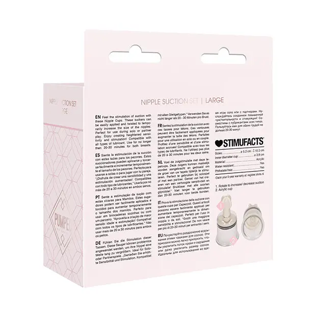 Shots Pumped Nipple Suctions Set, Large Clear