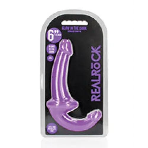 Shots RealRock 6" Strapless Strap On Glow in the Dark, Neon Purple
