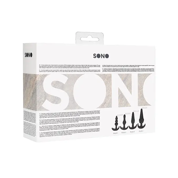 Shots Sono No. 8 Butt Plug, Black Set of 4