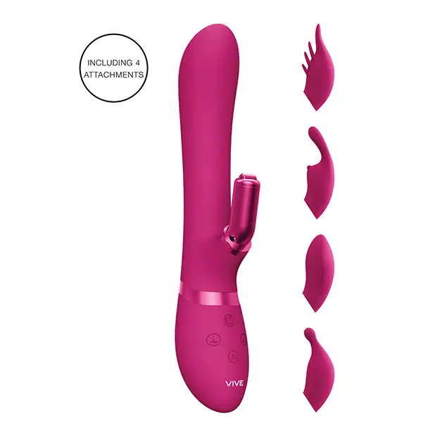 Shots Vive Chou G-Spot Rabbit w/Interchangeable Clitoral Attachments, Pink
