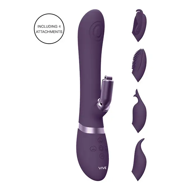 Shots Vive Etsu Pulse G-Spot Rabbit w/Interchangeable Clitoral Attachments, Purple