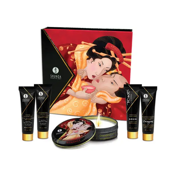 Shunga Geisha's Secret Luxury Gift Set, Sparkling Strawberry Wine