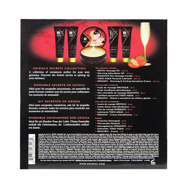 Shunga Geisha's Secret Luxury Gift Set, Sparkling Strawberry Wine