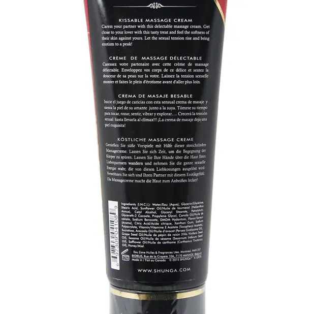Shunga Kissable Massage Cream, 7 oz Sparkling Strawberry Wine