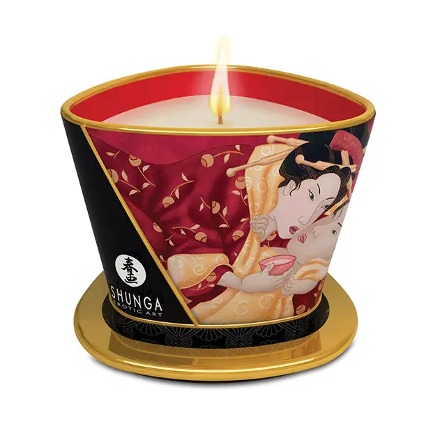 Shunga Massage Candle Romance, 5.7 oz Strawberry Wine