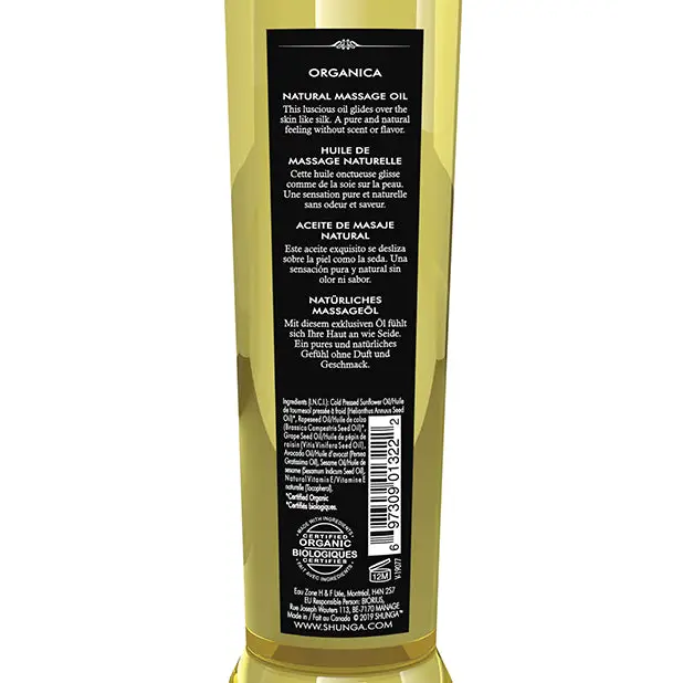 Shunga Organica Kissable Massage Oil, 8 oz Natural