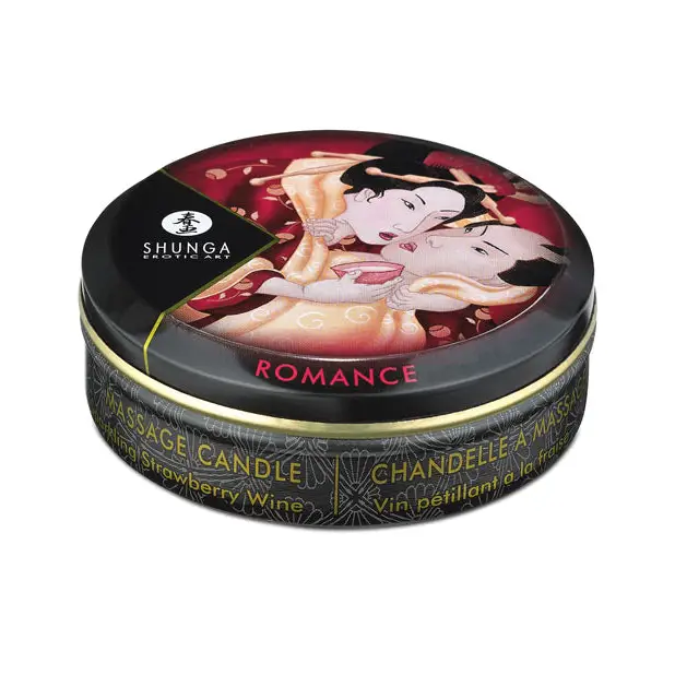 Shunga Romance Mini Candlelight Massage Candle, 1 oz Sparkling Strawberry Wine