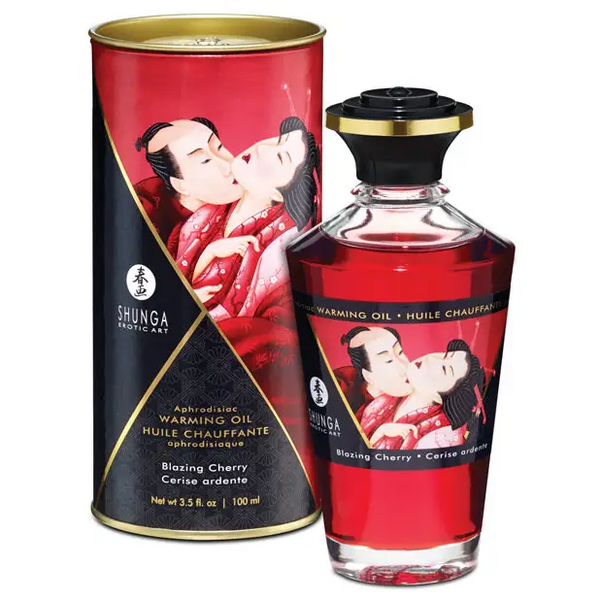 Shunga Warming Oil, 3.5 oz Blazing Cherry