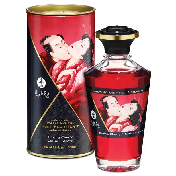 Shunga Warming Oil, 3.5 oz Blazing Cherry