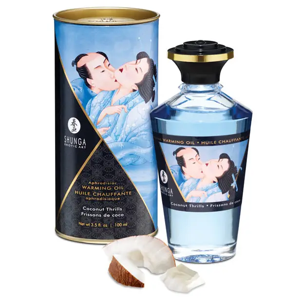 Shunga Warming Oil, 3.5 oz Coconut Thrills