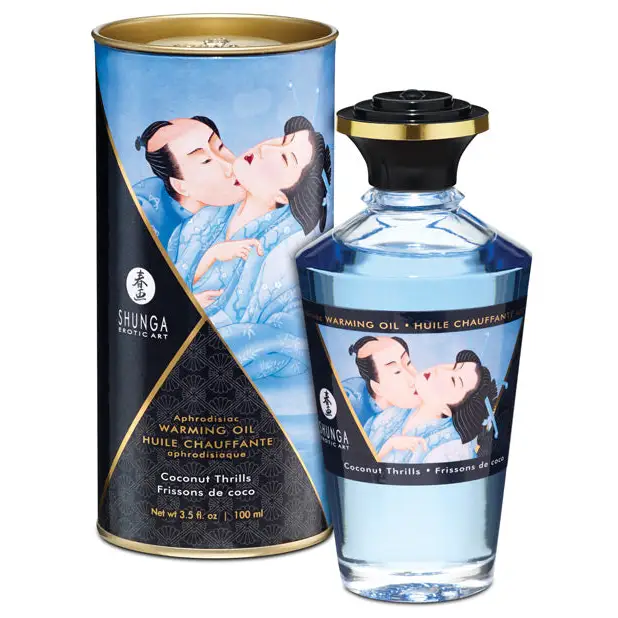 Shunga Warming Oil, 3.5 oz Coconut Thrills
