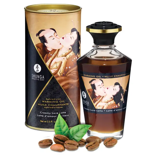 Shunga Warming Oil, 3.5 oz Creamy Love Latte