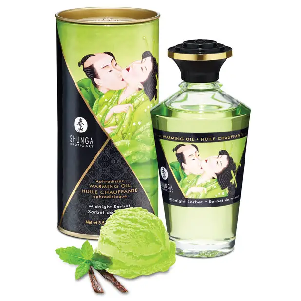 Shunga Warming Oil, 3.5 oz Midnight Sorbet