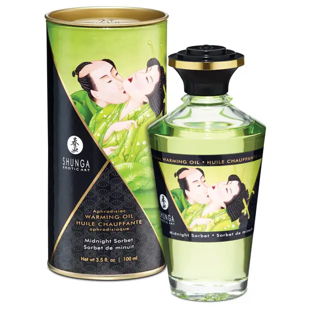 Shunga Warming Oil, 3.5 oz Midnight Sorbet