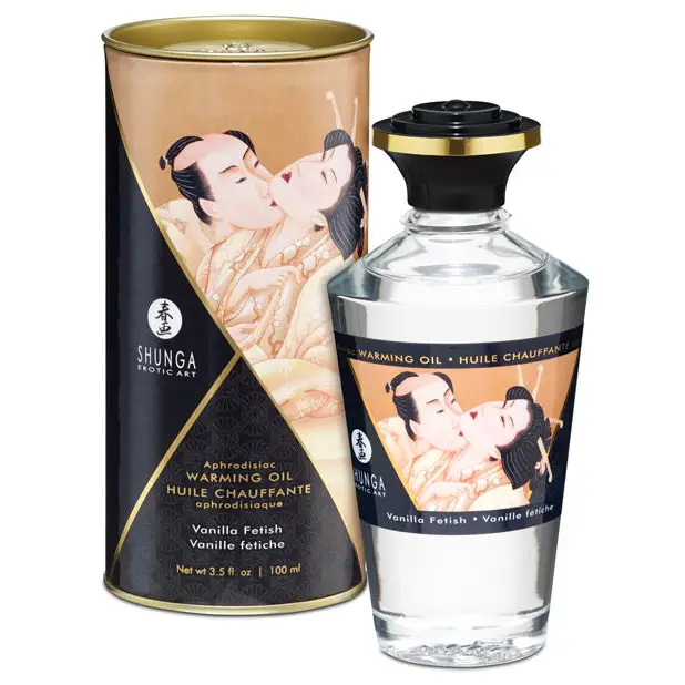 Shunga Warming Oil, 3.5 oz Vanilla Fetish