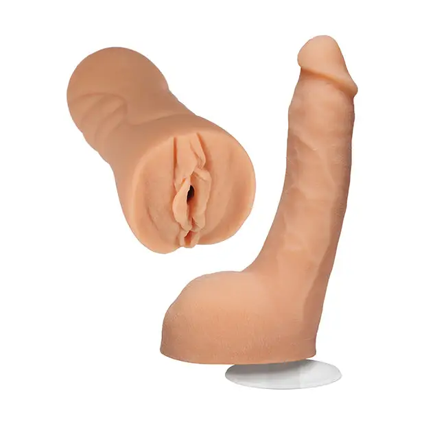Signature Strokers Set ULTRASKYN Stroker & 8" Cock w/Removable Vac-U-Lock Suction Cup, Leolulu