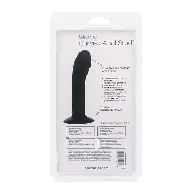 Silicone Curved Anal Stud - Black - Anal Products