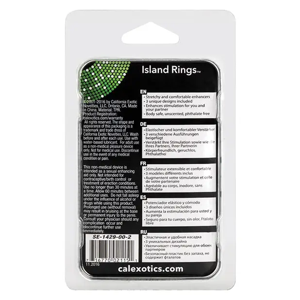 Silicone Island Rings - Clear - Penis Enhancement