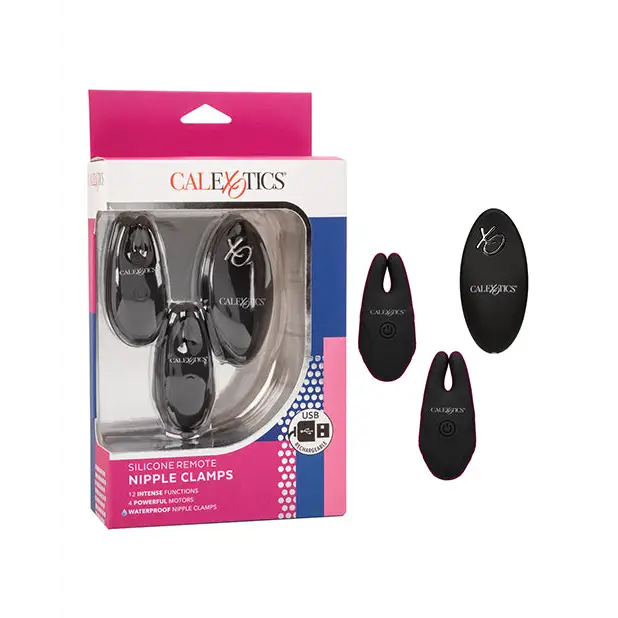 Silicone Nipple Clamps w/Remote, Black