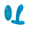 Silicone Pulsing Pleaser w/Remote, Blue