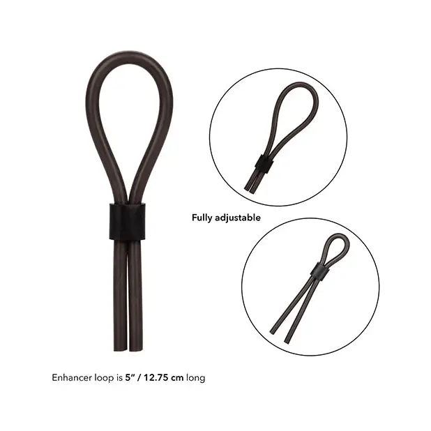 Silicone Stud Lasso - Black - Penis Enhancement