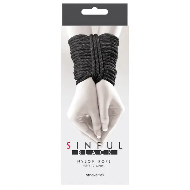 Sinful 25' Nylon Rope, Black