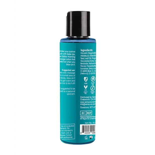Sizzle Lips Warming Gel, 4.2 oz Bottle Blueberry Ice Pop