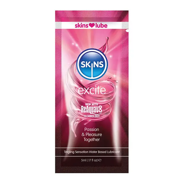 Skins Excite Water Based Lubricant - 5 ml Foil - Lubricants