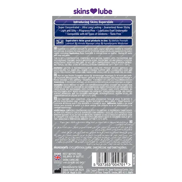 Skins Superslide Silicone Based Lubricant - 4.4 oz - Lubricants