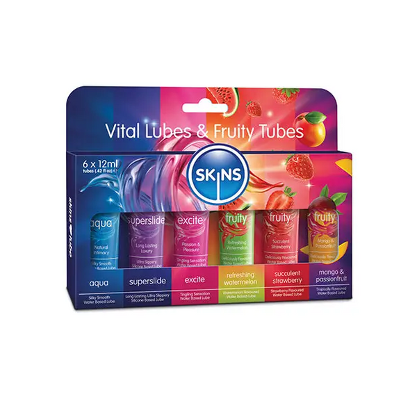 Skins Vital Lubes & Fruity Tubes - 12 ml Tubes Pack of 6 - Lubricants