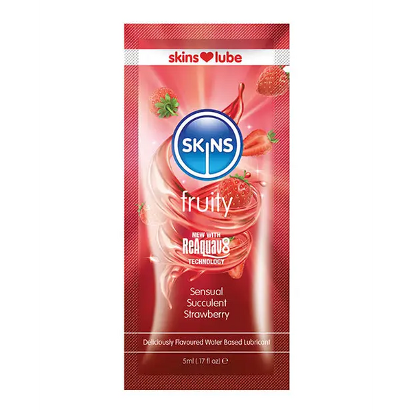 Skins Water Based Lubricant - 5 ml Foil Strawberry - Lubricants